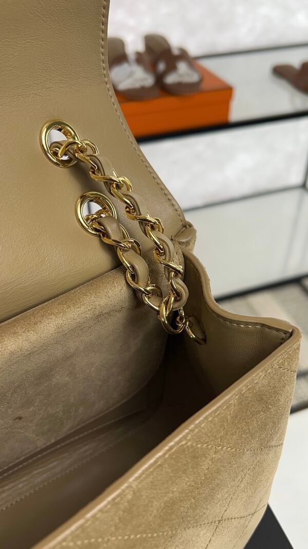 Chanel Spring/Summer 2026 Maxi Flap Bag Suede Calfskin & Gold-Tone Metal Dark Beige