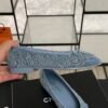 Chanel Denim Quilted CC Ballerina Flats Light Blue