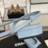 Chanel Lambskin Grosgrain Cap Toe CC Slingback Pumps Light Blue